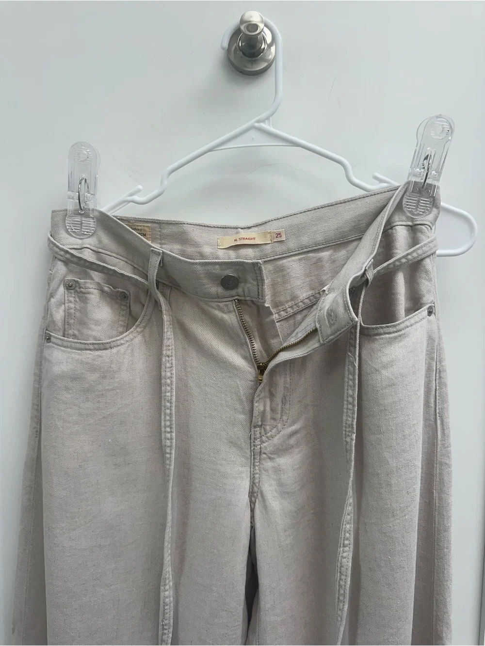 LEVI’S XL BAGGY STRAIGHT LINEN BLEND WOMEN'S PANTS (size waist 25, length 29) - Picture 10 of 12